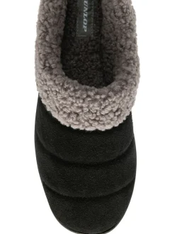 Dunlop Noir - Chaussons mules en daim Hot