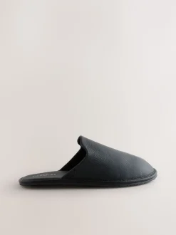 Next Noir - Chaussons mules en cuir Signature Sale