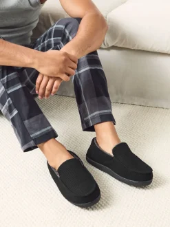 Next Noir - Chaussons texturés à dos fermé