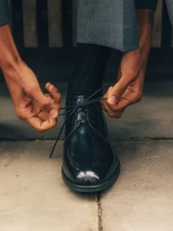 Base London Noir - Chaussure Edison à lacets Sale