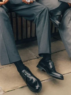 Base London Noir - Chaussure Edison à lacets Sale