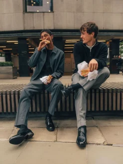 Base London Noir - Chaussure Edison à lacets Sale