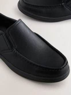 Next Noir - Chaussures à enfiler avec tablier Discount