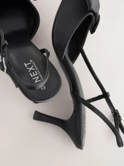 Next Noir - Chaussures à talons Forever Comfort® à bout pointu et bride arrière Clearance