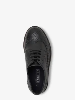 Next Noir - Chaussures Brogue à lacets en cuir Outlet