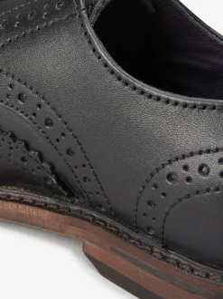 Next Noir - Chaussures Brogue à lacets en cuir Outlet