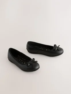 Next Noir - Chaussures d’école de ballerine en cuir
