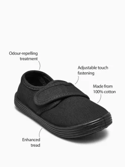 Next Noir - Chaussures d’école Plimsoll à fermeture par contact Outlet