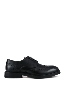 Pavers Noir - Chaussures Derby Brogue Coupe large en cuir Hot
