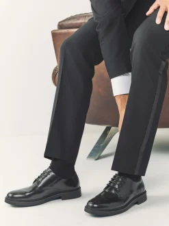 Next Noir - Chaussures derby en cuir ultra-brillant Outlet