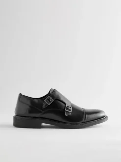 Next Noir - Chaussures Double Monk Clearance