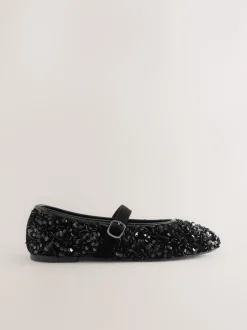 Next Noir - Chaussures Forever Comfort® Mary Jane avec ornements de sequins