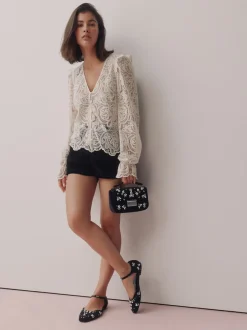 Next Noir - Chaussures Forever Comfort® en velours avec ornements à bout fermé Clearance