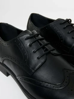 Threadbare Noir - Chaussures Richelieu imitation cuir Discount