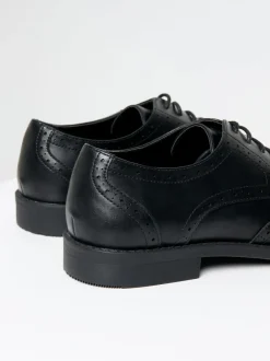 Threadbare Noir - Chaussures Richelieu imitation cuir Discount