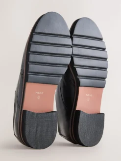 Next Noir - Chaussures richelieu Forever Comfort® en cuir à lacets et semelles épaisses New