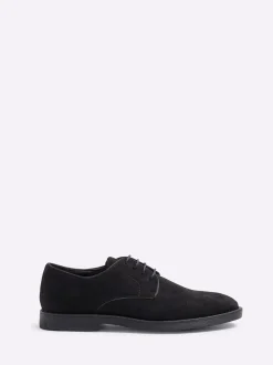 River Island Noir - Chaussures derby en faux daim Outlet