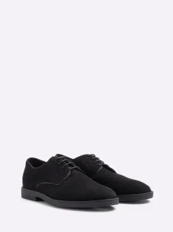 River Island Noir - Chaussures derby en faux daim Outlet