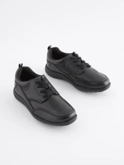 Next Noir - Chaussures School en cuir à lacets Discount