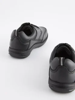 Next Noir - Chaussures School en cuir à lacets Discount