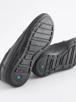 Next Noir - Chaussures School en cuir à lacets Discount