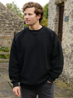 Threadbare Noir - Col ras du cou - Sweat-shirt Borg coupe décontractée Hot