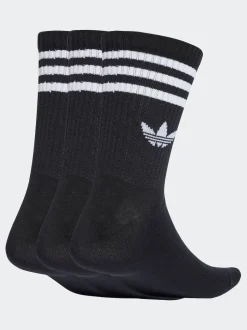 adidas originals - Col rond - 3-Rayures Chaussettes Col rond 3 paires Noir Outlet