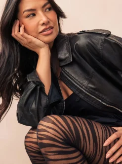 Next Noir - Collants à motif zèbre Discount