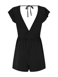 Pour Moi Noir - Combinaison de plage en jersey extensible à volants New