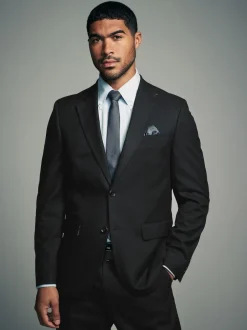 Next Noir - Coupe ajustée Flannel Costume Veste Online