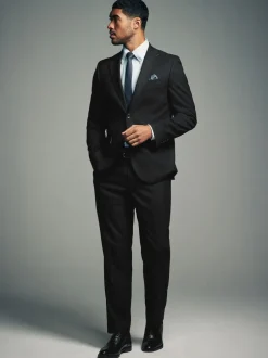 Next Noir - Coupe ajustée Flannel Costume Veste Online