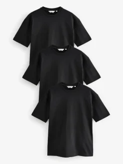 Next - Coupe ample - T-shirt épais 3 Pack Noir Online