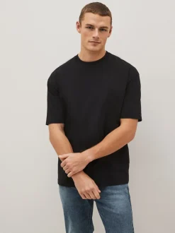 Next - Coupe ample - T-shirt Essential Col rond en coton Noir Hot