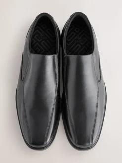 Next Noir - Coupe classique - Chaussures à enfiler avec panneau en cuir Hot