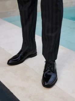 Next Noir - Coupe classique - Signature Leather Sole Derby Chaussures Clearance