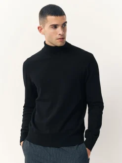 Next Noir - Coupe classique Cotton Rich Col roulé Pull New
