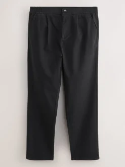 Next Noir - Coupe fuselée régulière - Pantalons Chinos extensibles plissés avec taille élastique Online