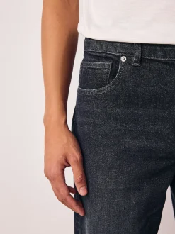 Next - Coupe fuselée régulière - délavé vintage Denim Jeans Noir New