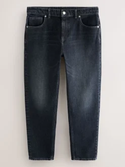 Next - Coupe fuselée régulière - délavé vintage Denim Jeans Noir New