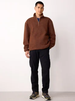 Next Noir - - Pantalon cargo stretch en coton Coupe fuselée régulière New