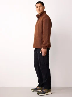 Next Noir - - Pantalon cargo stretch en coton Coupe fuselée régulière New