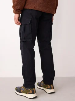 Next Noir - - Pantalon cargo stretch en coton Coupe fuselée régulière New