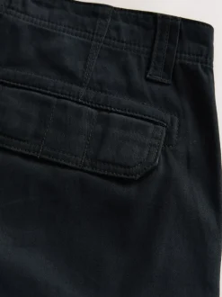 Next Noir - - Pantalon cargo stretch en coton Coupe fuselée régulière New