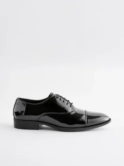 Next Noir - Coupe large - Brevet Oxford Chaussures Casquette à bouts ronds Sale