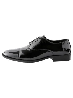 Next Noir - Coupe large - Brevet Oxford Chaussures Casquette à bouts ronds Sale