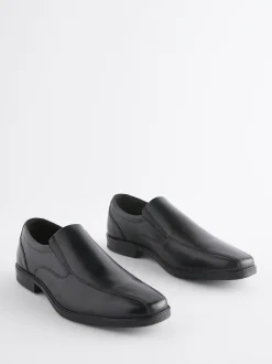 Next Noir - Coupe large - Chaussures à enfiler avec panneau en cuir Hot
