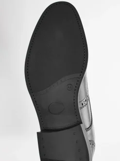 Next Noir - Coupe large - Chaussures Richelieu derby en cuir Discount