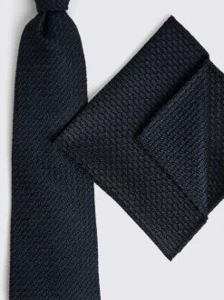 MOSS - Cravate Grenadine Noir Outlet