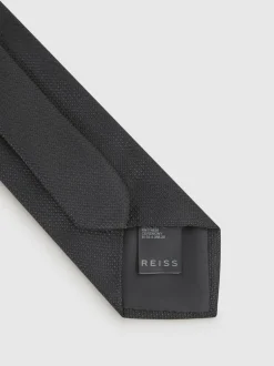 Reiss Noir - Cravate Ceremony en soie texturée Blend Online