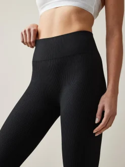 Next - Côtelé sans couture Taille haute Leggings Noir Clearance